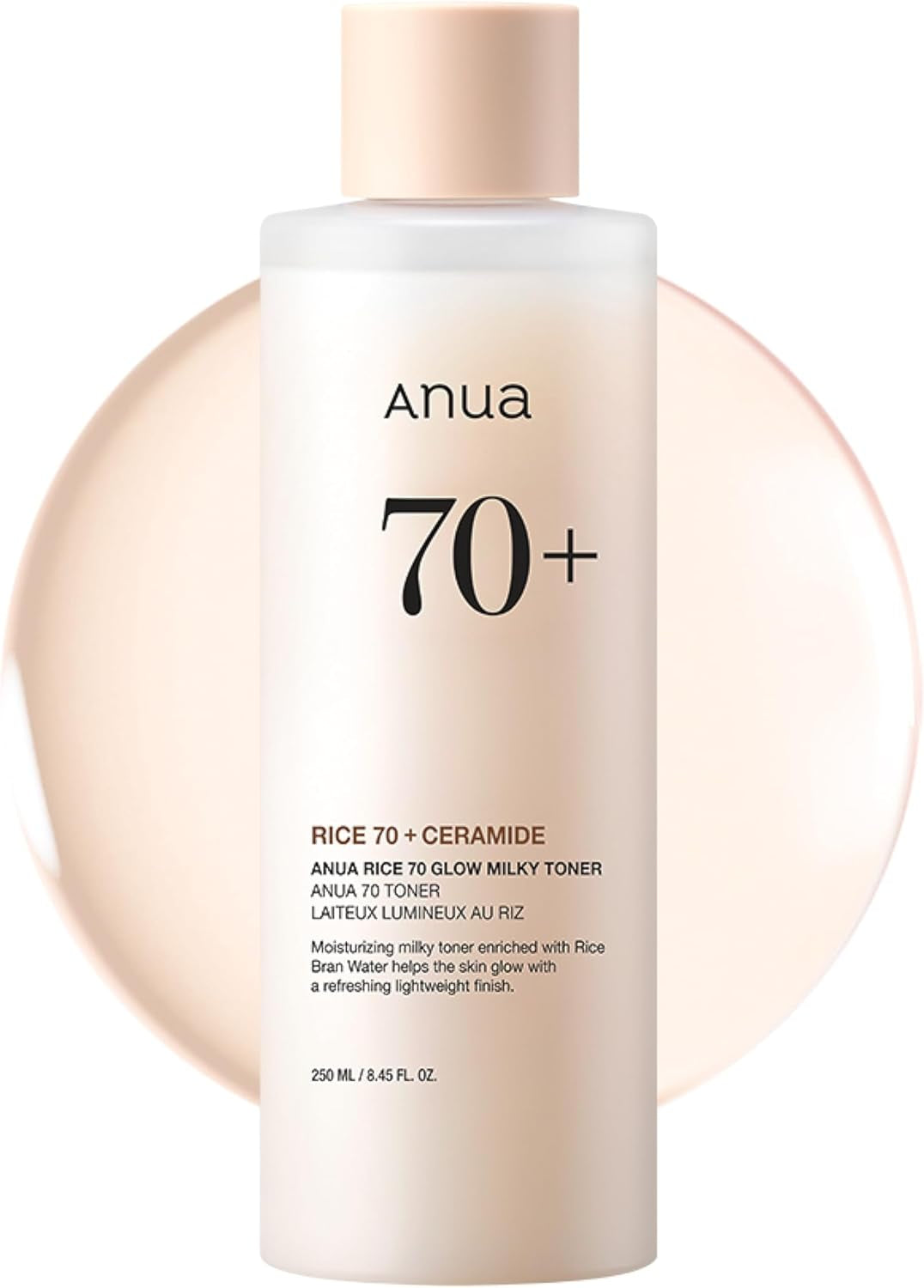 Rice 70 Glow Milky Toner, for Glass Skin, Rice Water, Niacinamide, Ceramides, Panthenol, Non Comedogenic, Fungal Acne Safe, Korean Skin Care, 250Ml/8.45Fl.Oz.