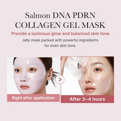 Salmon DNA PDRN Pink Collagen Jelly Gel Mask | Overnight Face Mask for Glass Glow Skin- Elasticity, Hydrating, Firming and Moisturizing | Korean Skincare, 28G, 4Ea