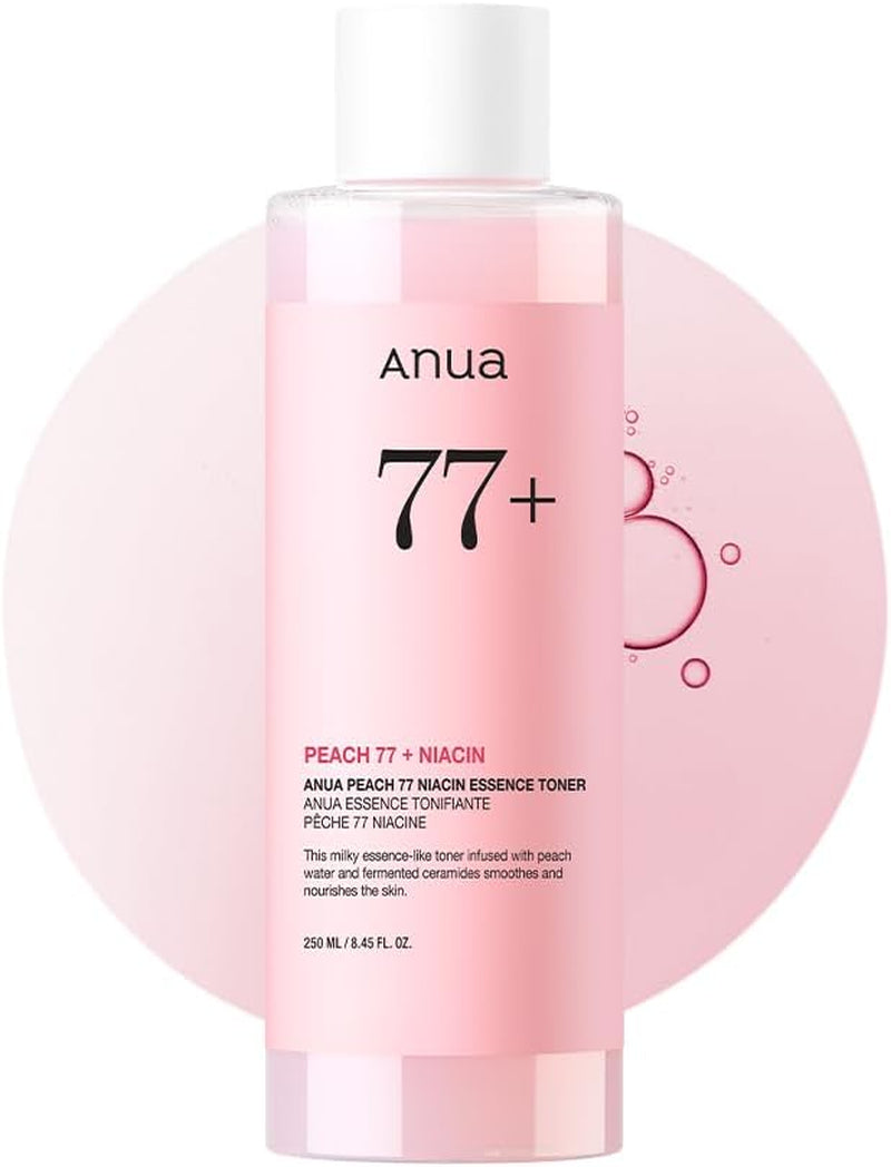 Peach 77 Niacin Essence Toner, Facial Toner for Glass Skin, Niacinamide, Panthenol, Ceramides, Korean Skin Care, 250Ml/8.45 Fl.Oz.