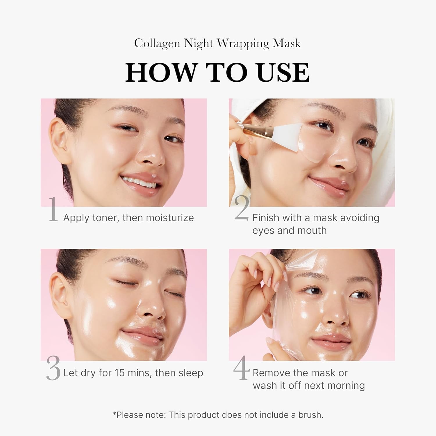 Collagen Night Wrapping Cream | Overnight Sleeping Mask to Protect Skin Elasticity with Collagen | Skin Elasticity Visible Improved | Korean Skincare 2.53 Fl.Oz (75Ml)