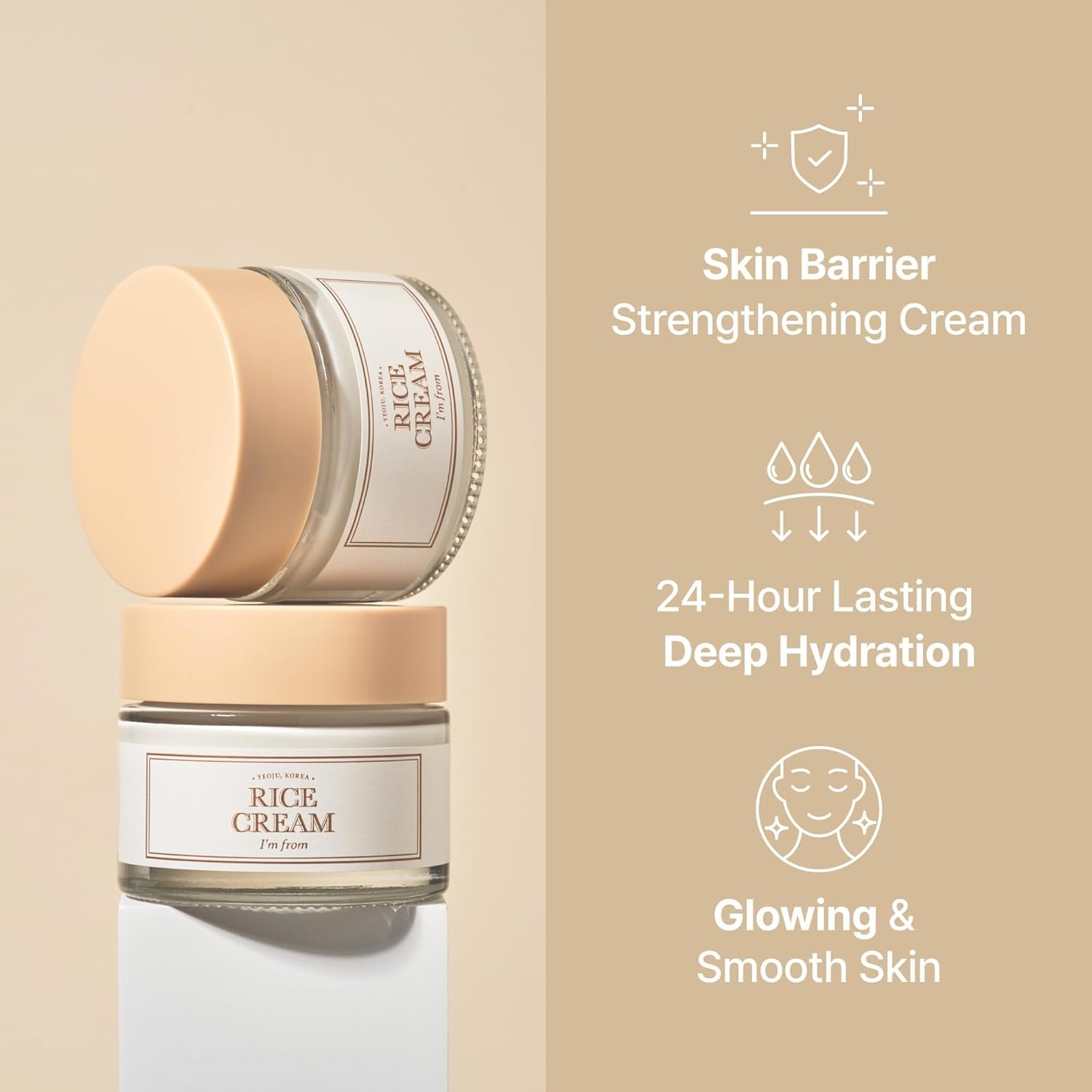 Rice Cream 1.69 Ounce, 41% Rice Bran Essence with Ceramide, Glowing Look, Improves Moisture Skin Barrier, Nourishes Deeply, Soothing to Even Out Skin Tone, Valentine'S Gift