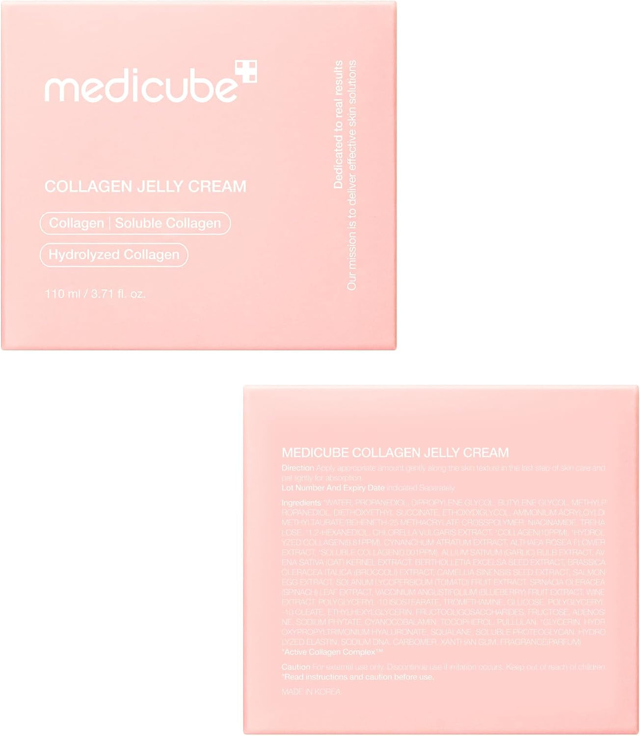 Collagen Jelly Cream- Niacinamide & Freeze-Dried Hydrolyzed Collagen-Boosts Skin Barrier Hydration & Gives 24H Glow & Firmer Looking Skin | No Artificial Color, Korean Skincare 110Ml
