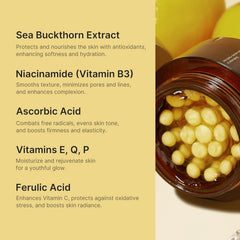 Deep Vitamin C Golden Capsule Face Moisturizer - Liposome Capsules for Wrinkles, Skin Radiance - Transparent Gel for Glow Hydration - Korean Skin Care 1.94 Oz