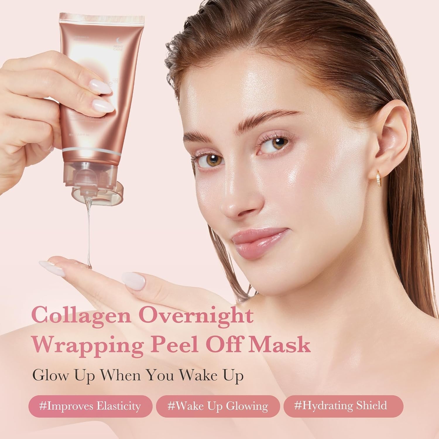 Collagen Night Wrapping Cream | Overnight Sleeping Mask to Protect Skin Elasticity with Collagen | Skin Elasticity Visible Improved | Korean Skincare 2.53 Fl.Oz (75Ml)