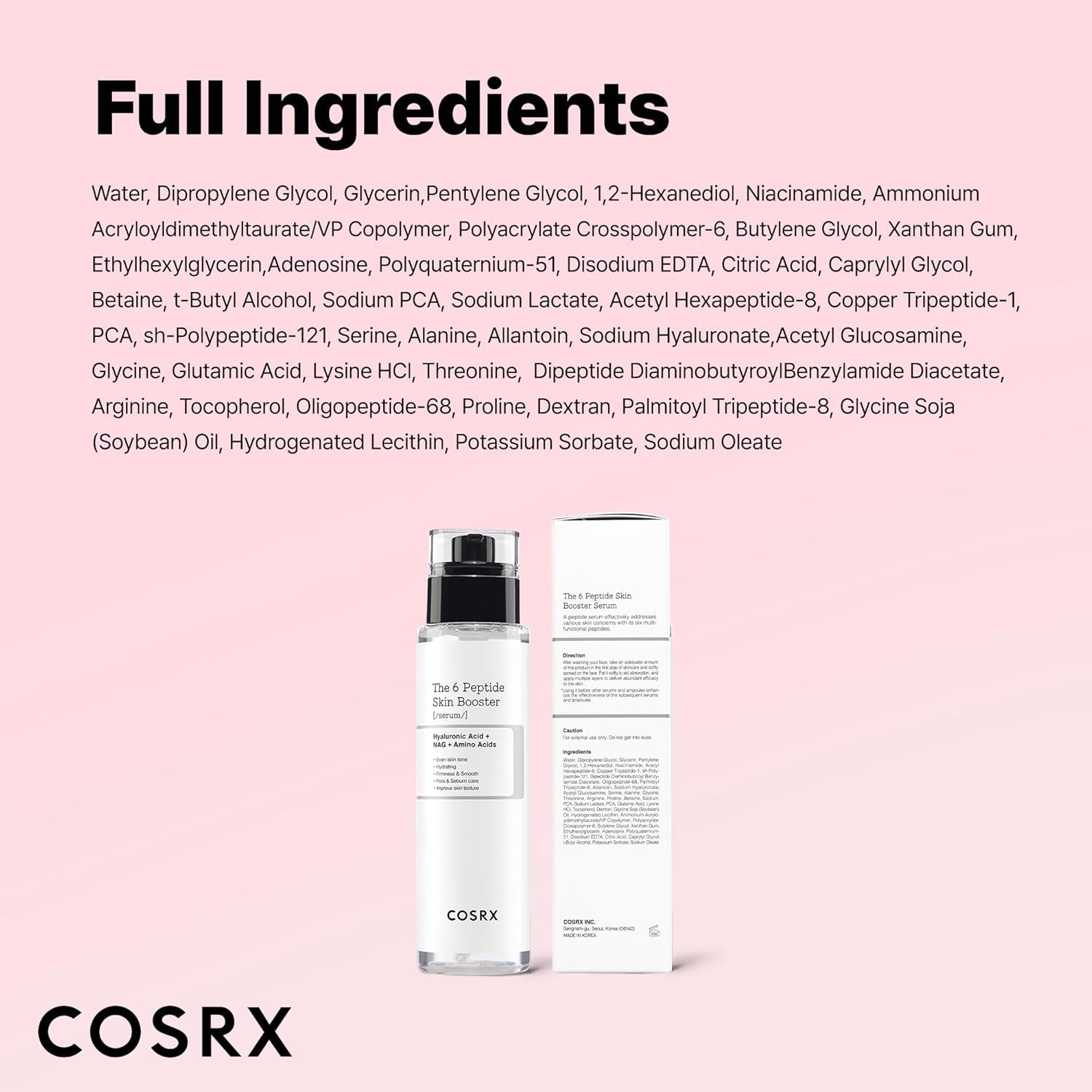 6 Peptide Collagen Serum Face Toner with Niacinamide & Hyaluronic Acid, Hydrating & Firming Korean Essence, Anti-Wrinkle & Pore-Tightening Serum for Plump & Even Skin Tone, Korean Skincare 150Ml