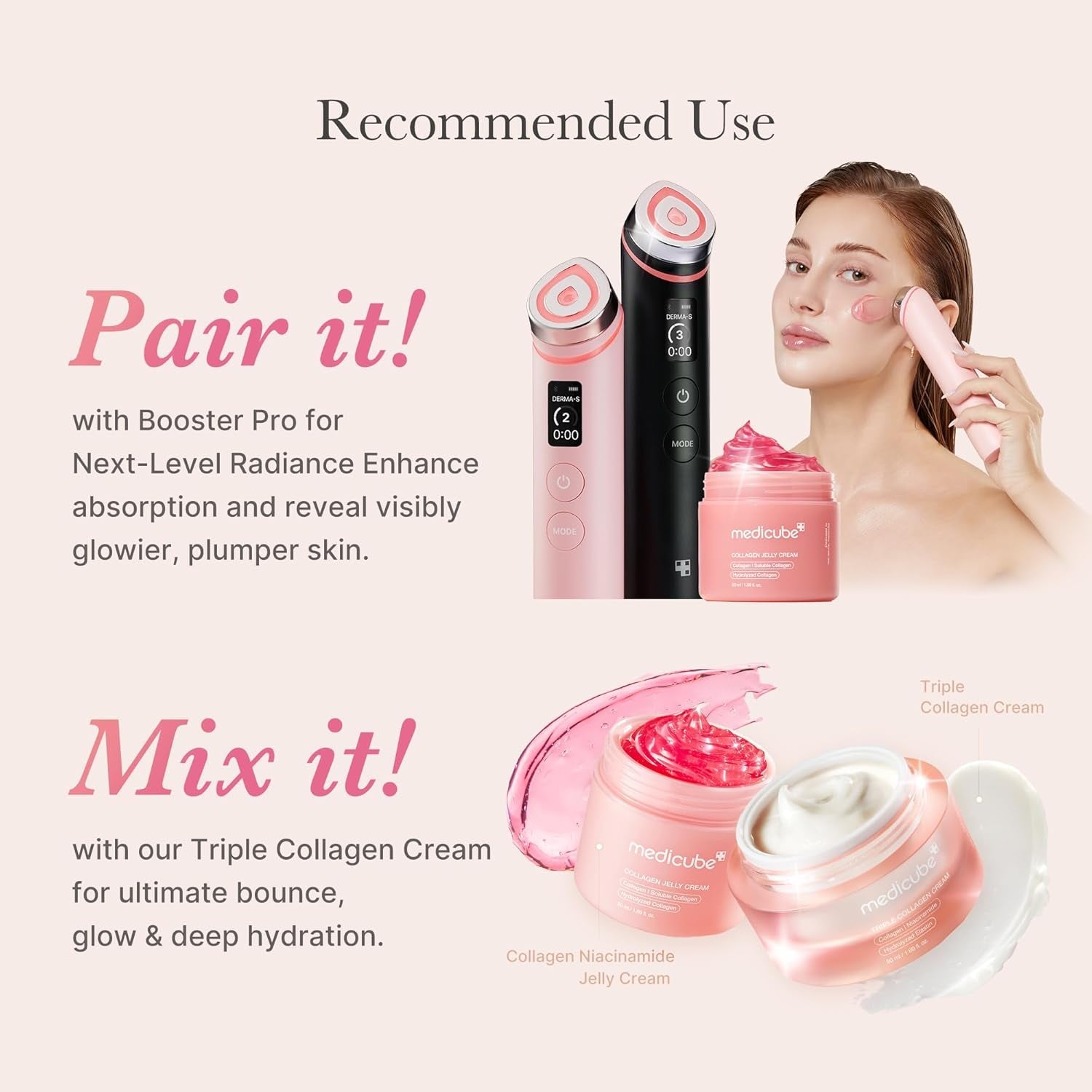 Collagen Jelly Cream- Niacinamide & Freeze-Dried Hydrolyzed Collagen-Boosts Skin Barrier Hydration & Gives 24H Glow & Firmer Looking Skin | No Artificial Color, Korean Skincare 110Ml