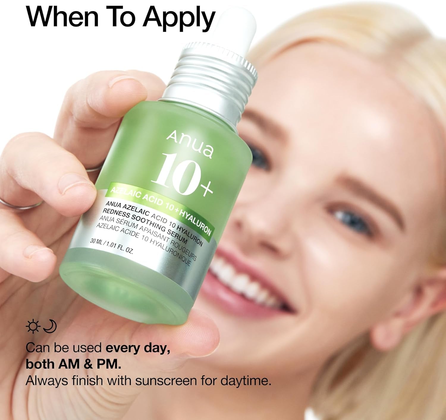 Azelaic Acid 10 Hyaluron Redness Soothing Serum, Facial Serum for Sensitive Skin, Hyaluronic Acid, Niacinamide, Spot Care, Natural Color, Vegan, Korean Skincare (30Ml/ 1.01 Fl Oz.)
