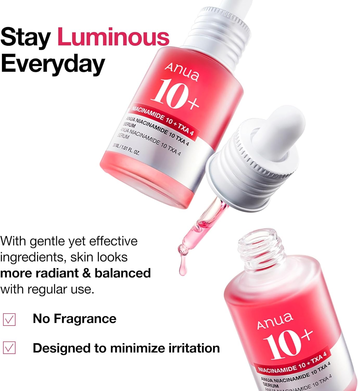 10% Niacinamide+ 4% TXA Serum, Ceramide, Hyaluronic Acid, Tranexamic Acid, Vitamin B12 Natural Color, Korean Glass Skin, Fragrance-Free, Dark Spot Serum, Korean Skincare, 30Ml /1.01 Fl.Oz.